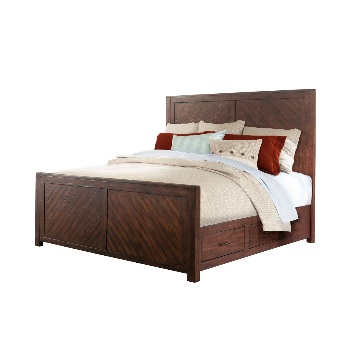 Jax Platform Storage Bed in Cherry