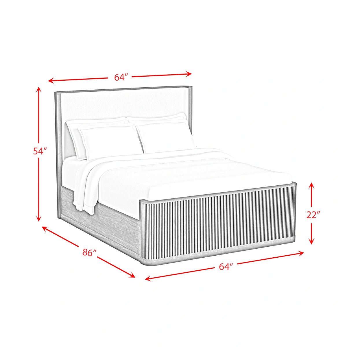 Sylvie UPH Bedroom Set with White Fabric