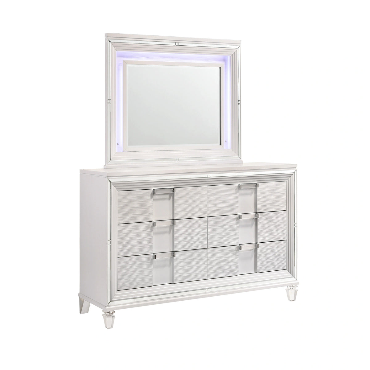 Twenty Nine Dresser & Mirror Set White