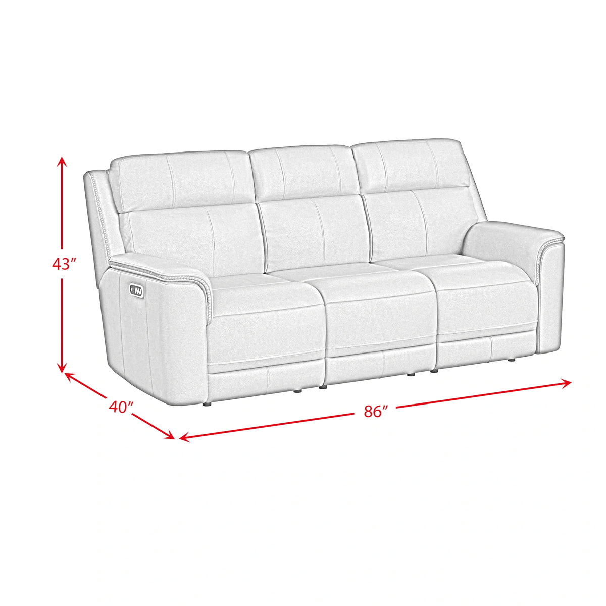 Mustang P3 Sofa with DDT, Wireless Charger in Aline