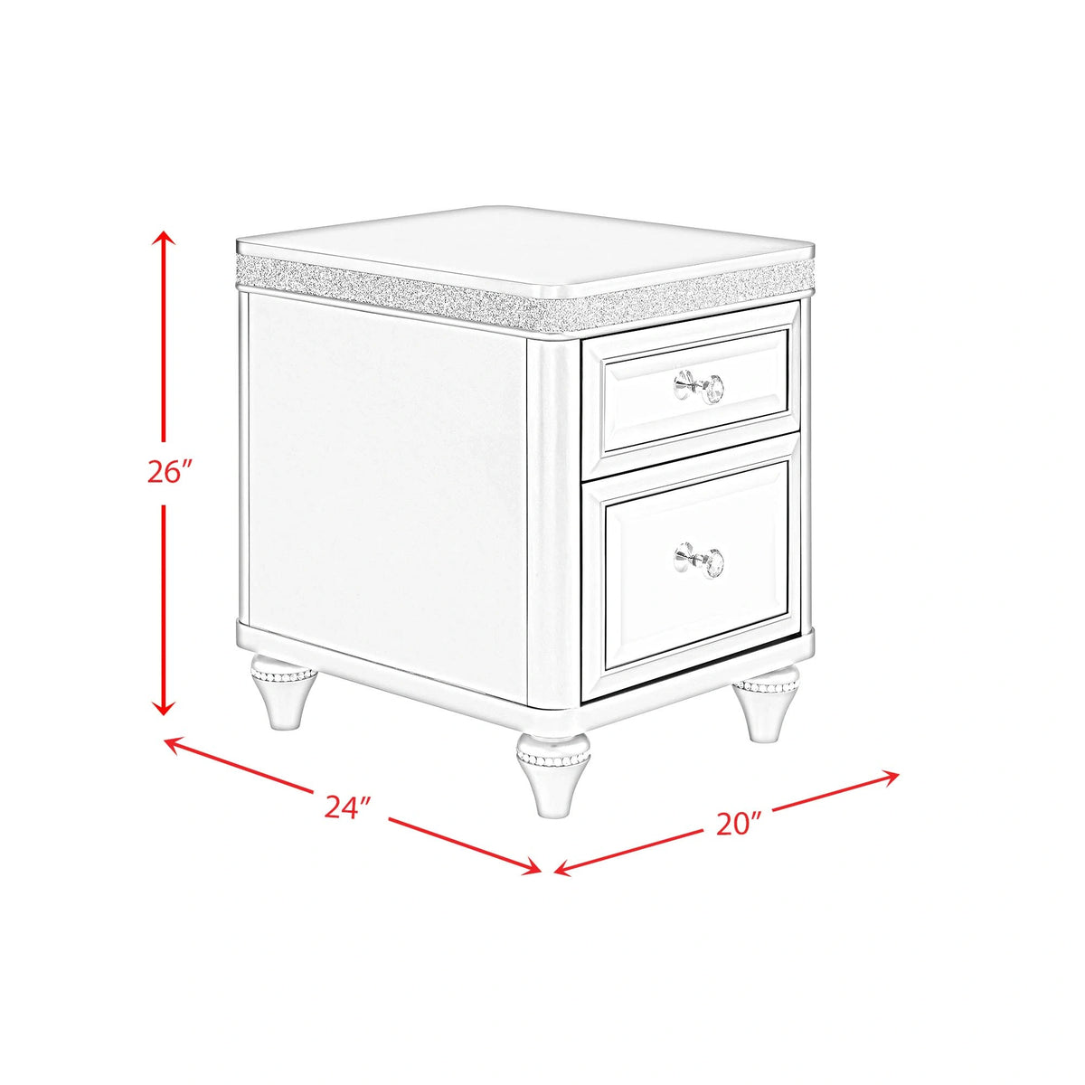 Avril Chairside Table with Power/USB in Silver