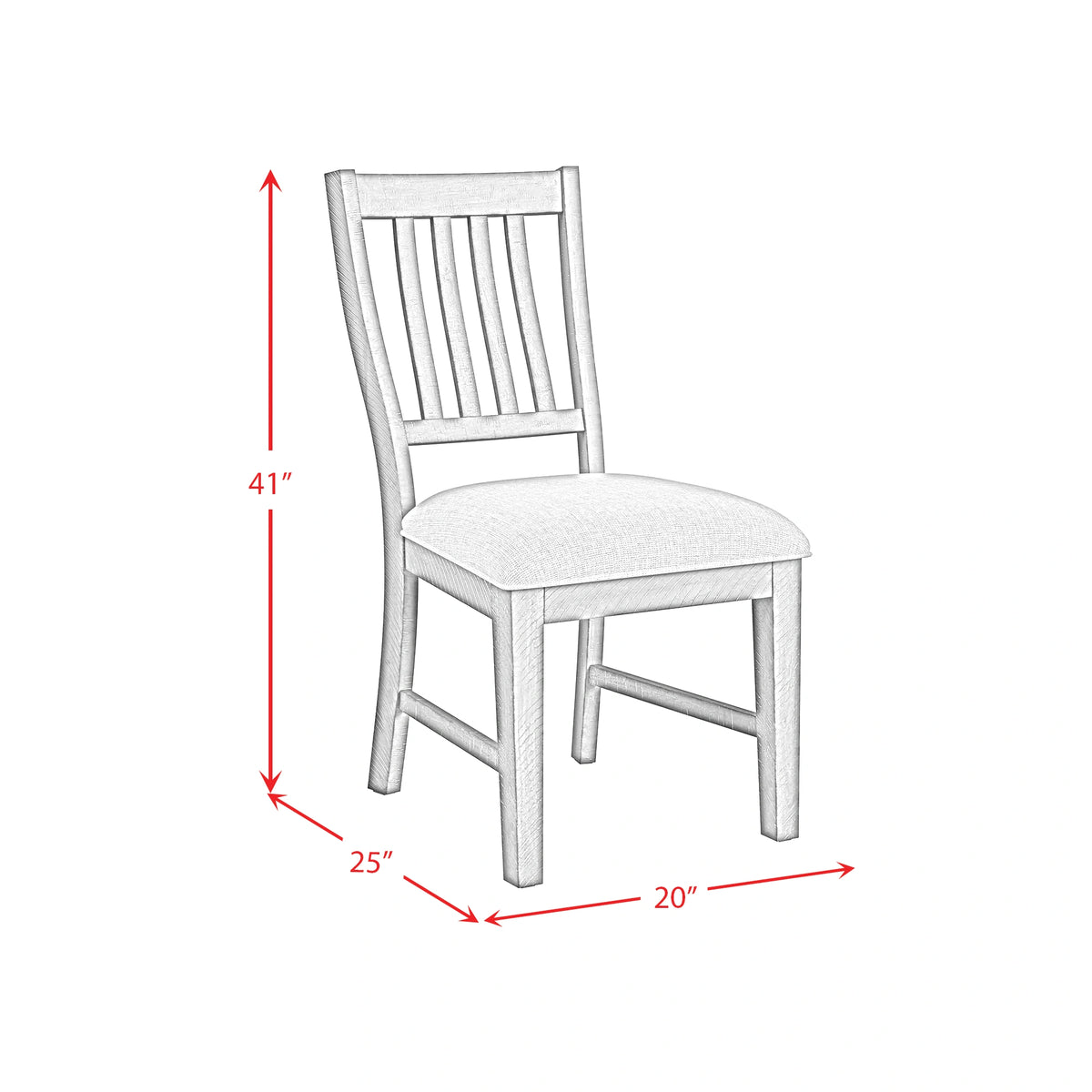 Yellowstone Dining Side Chair with Grey Fabric in Medium Brown (2 Per Carton)