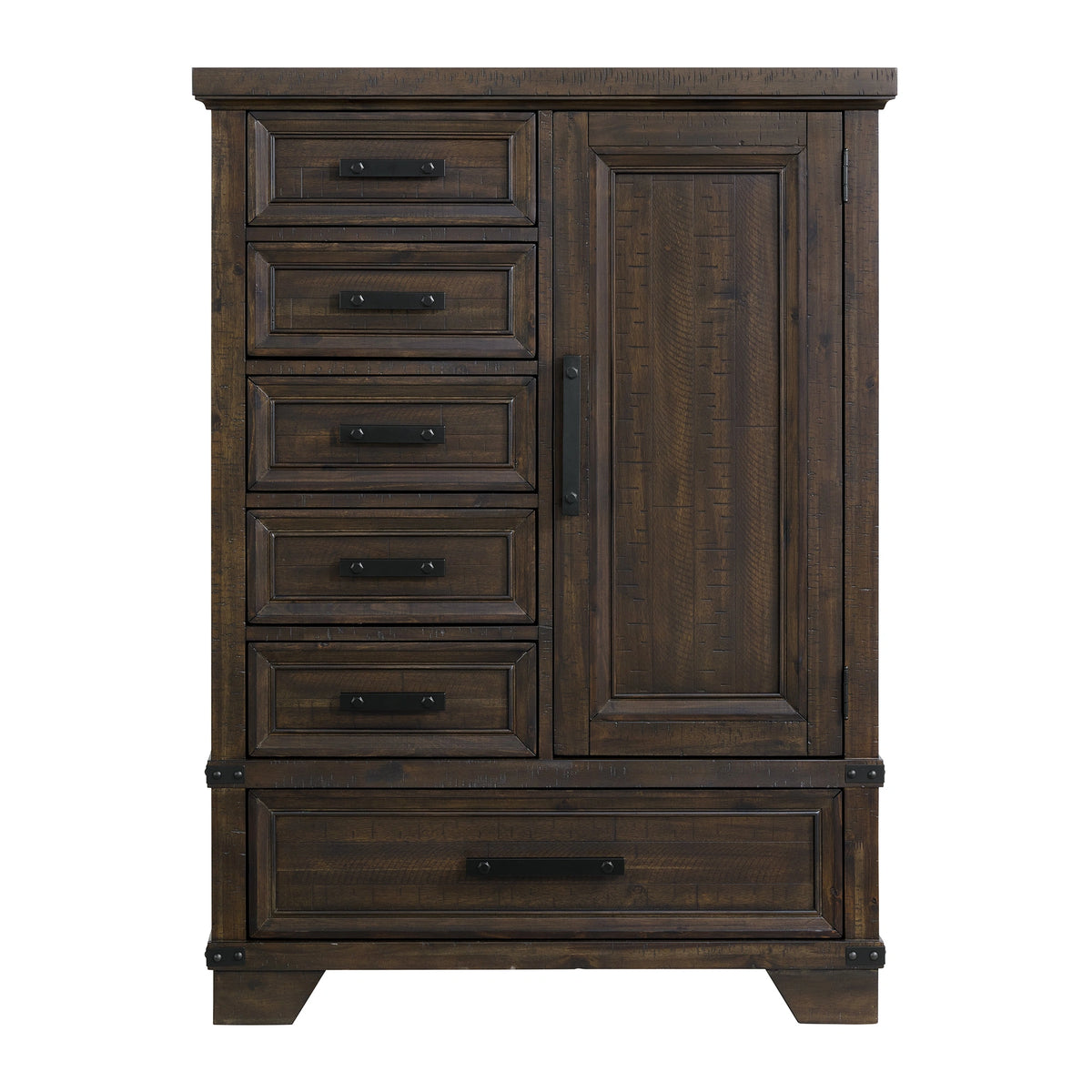 Colorado City 6-Drawer Door Chest in Charcoal