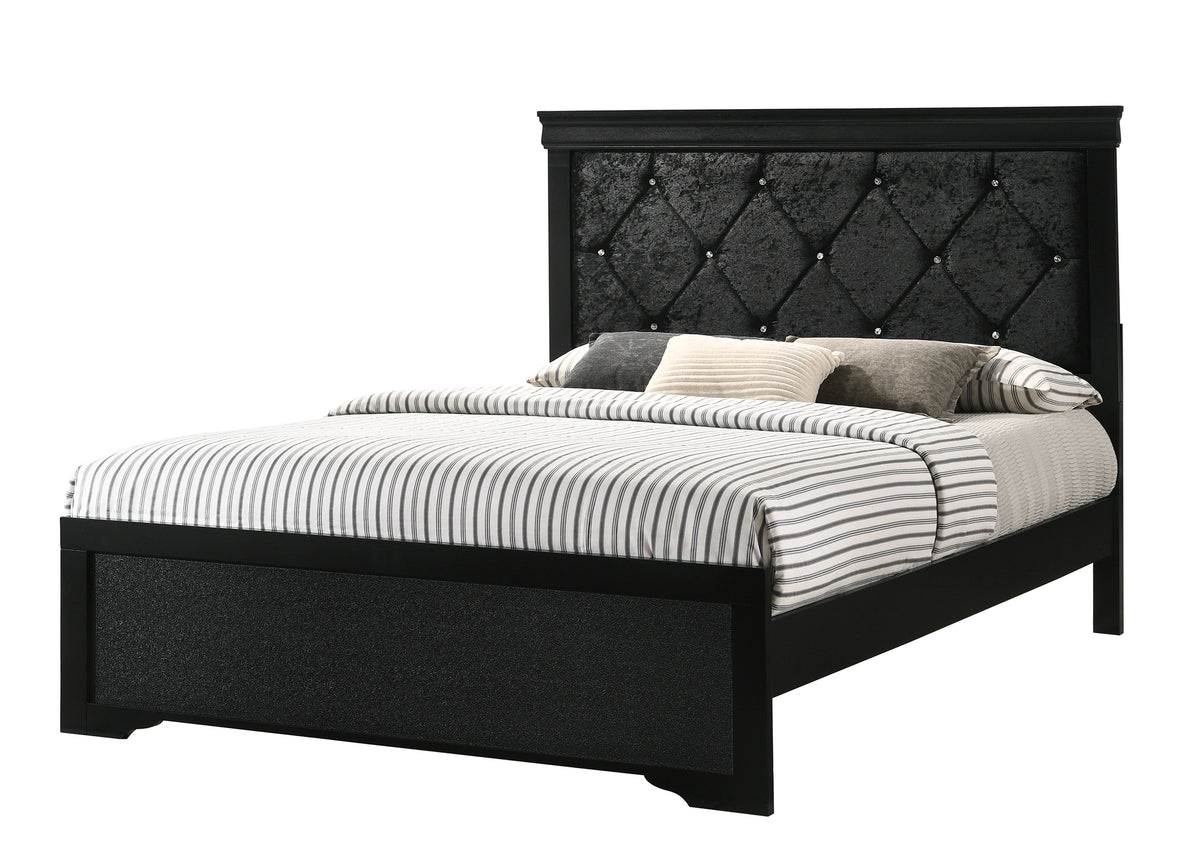 Crown Mark Amalia Queen Panel Bed in Black B6918-Q image