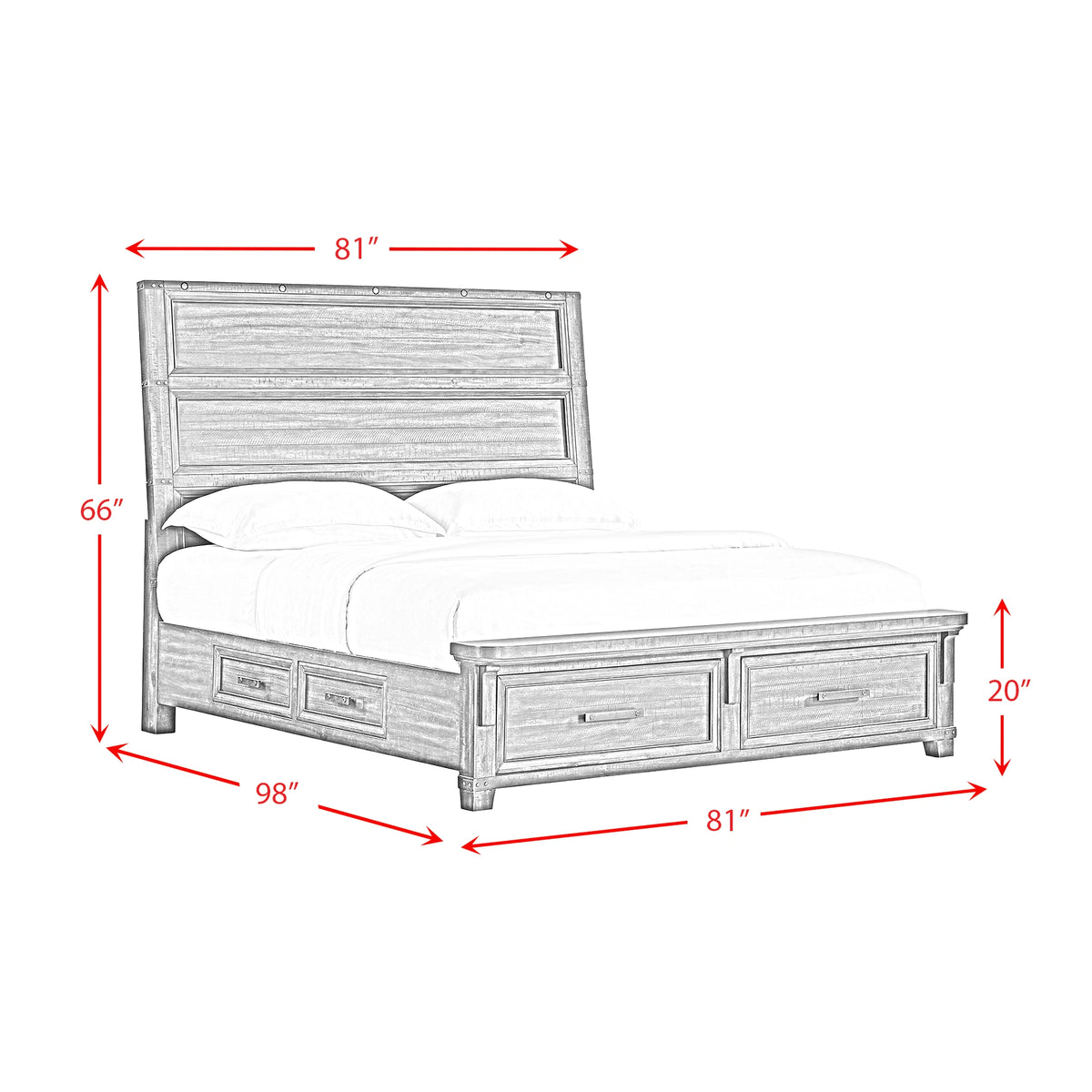 Colorado City Storage Bedroom Set in Charcoal