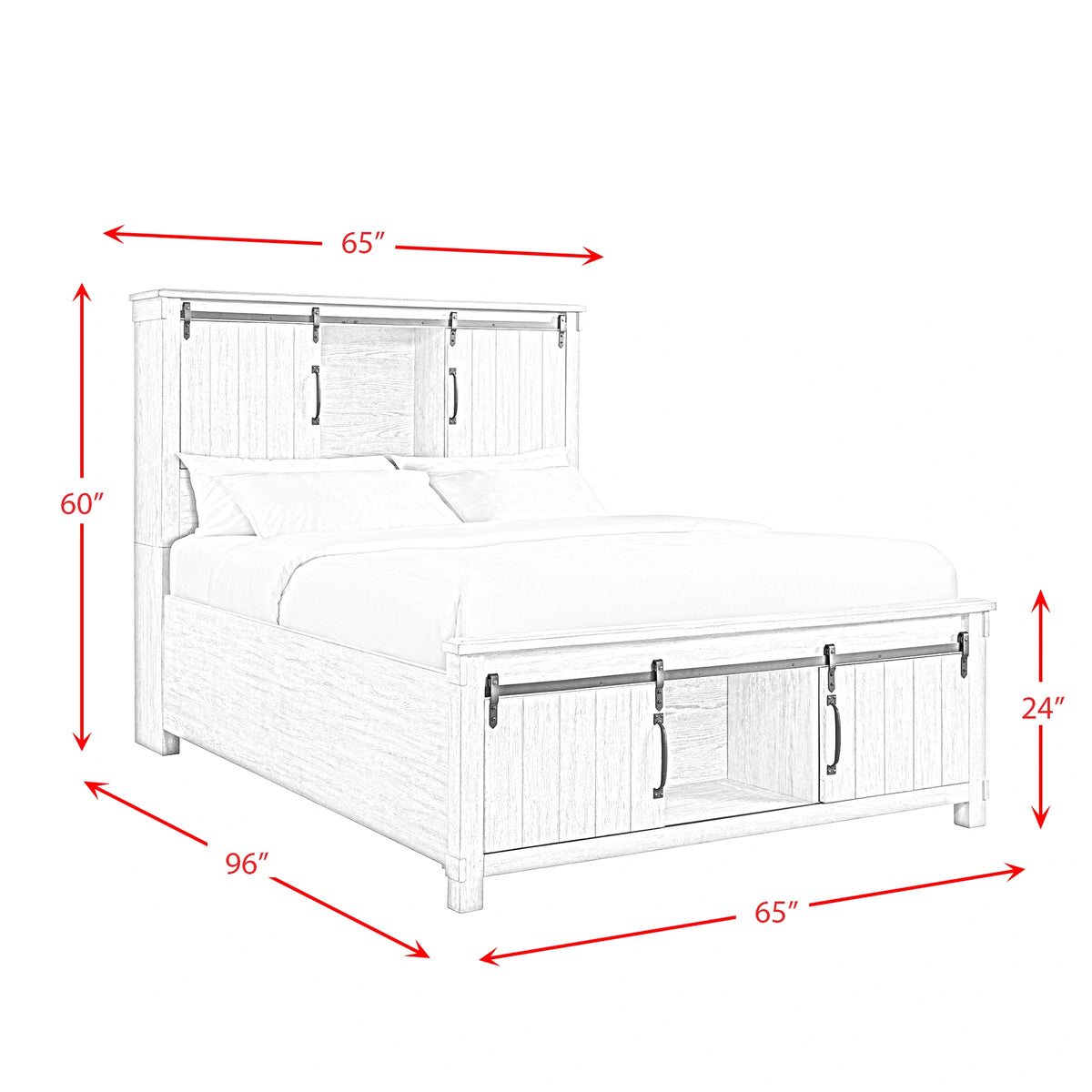 Scott Storage Bed White Finish