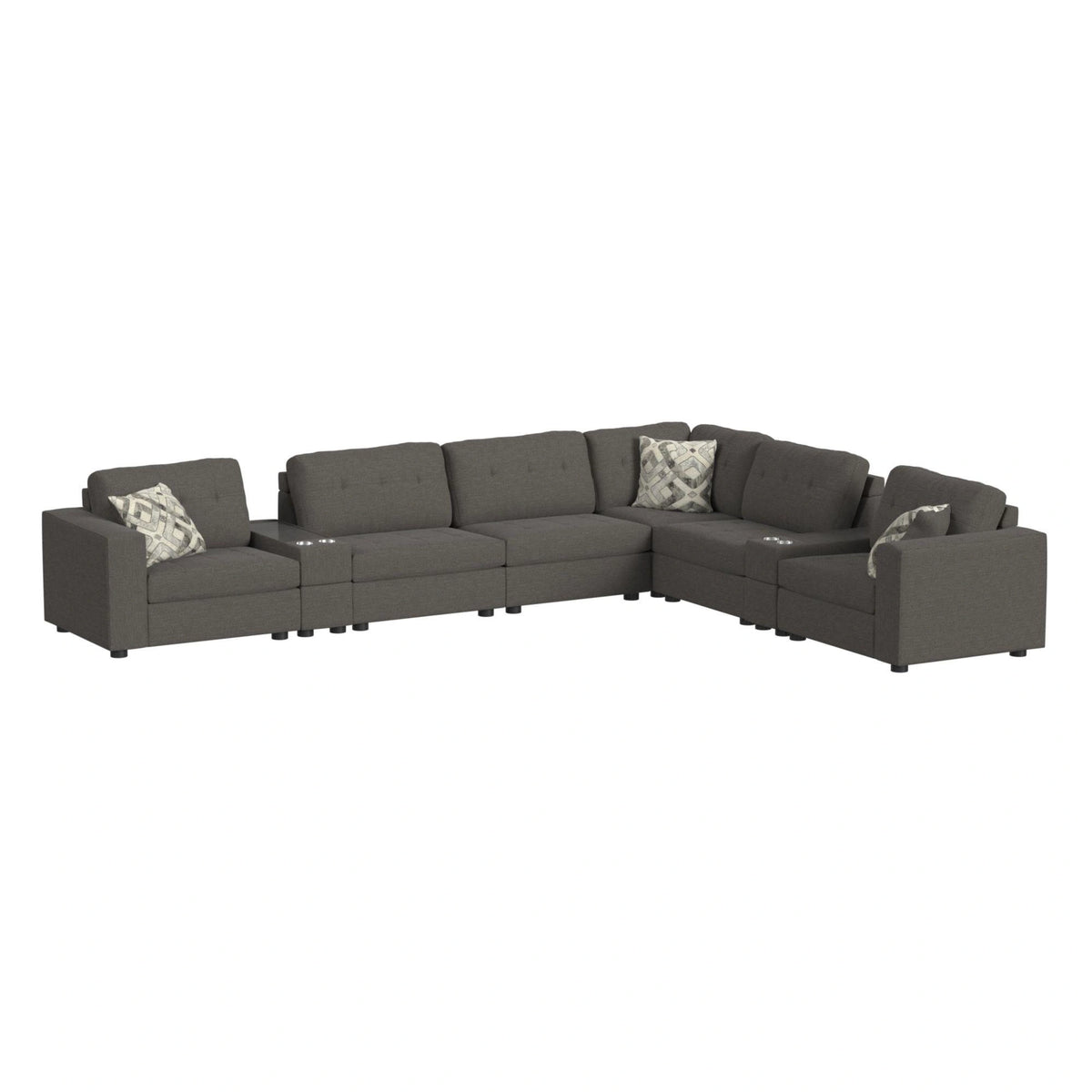 Options One 9PC Living Room Set in Palmer Plus Ash