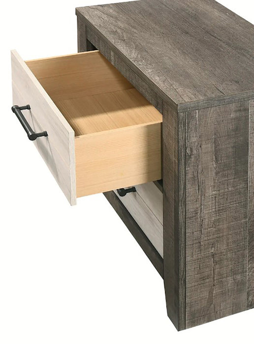 Crown Mark Furniture Rhett 2 Drawer Nightstand in Gray