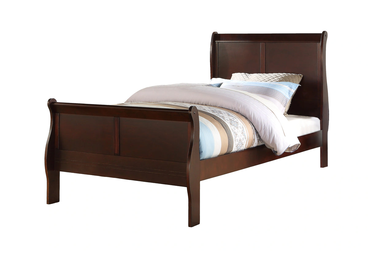 Crown Mark Furniture Louis Philip Twin Bed in Dark Cherry image
