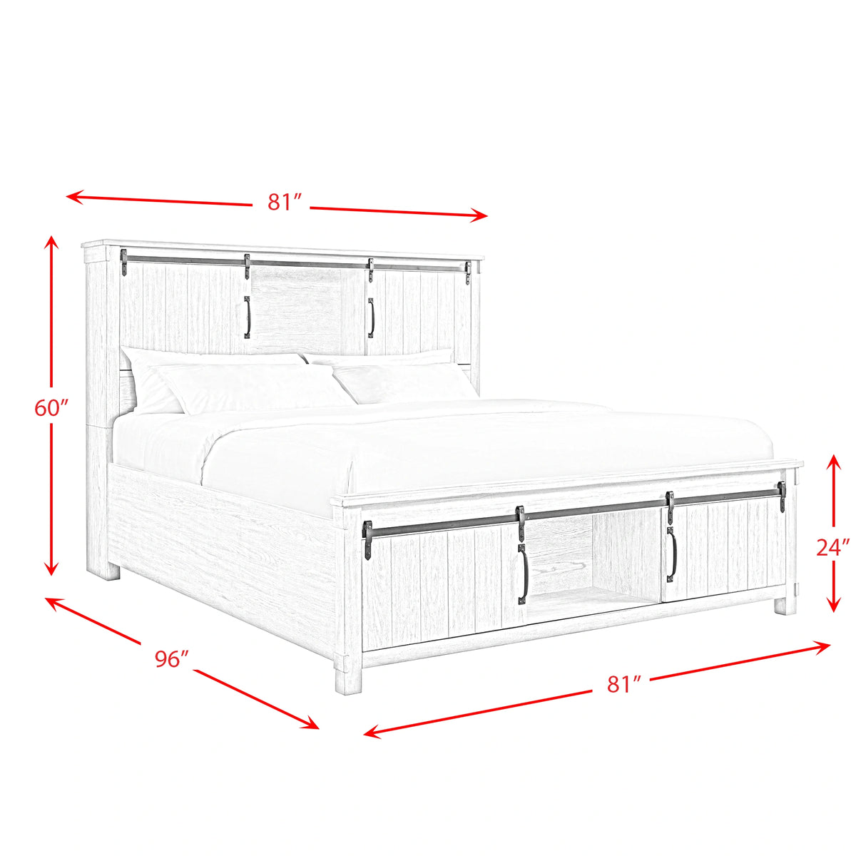 Scott Storage Bed White Finish