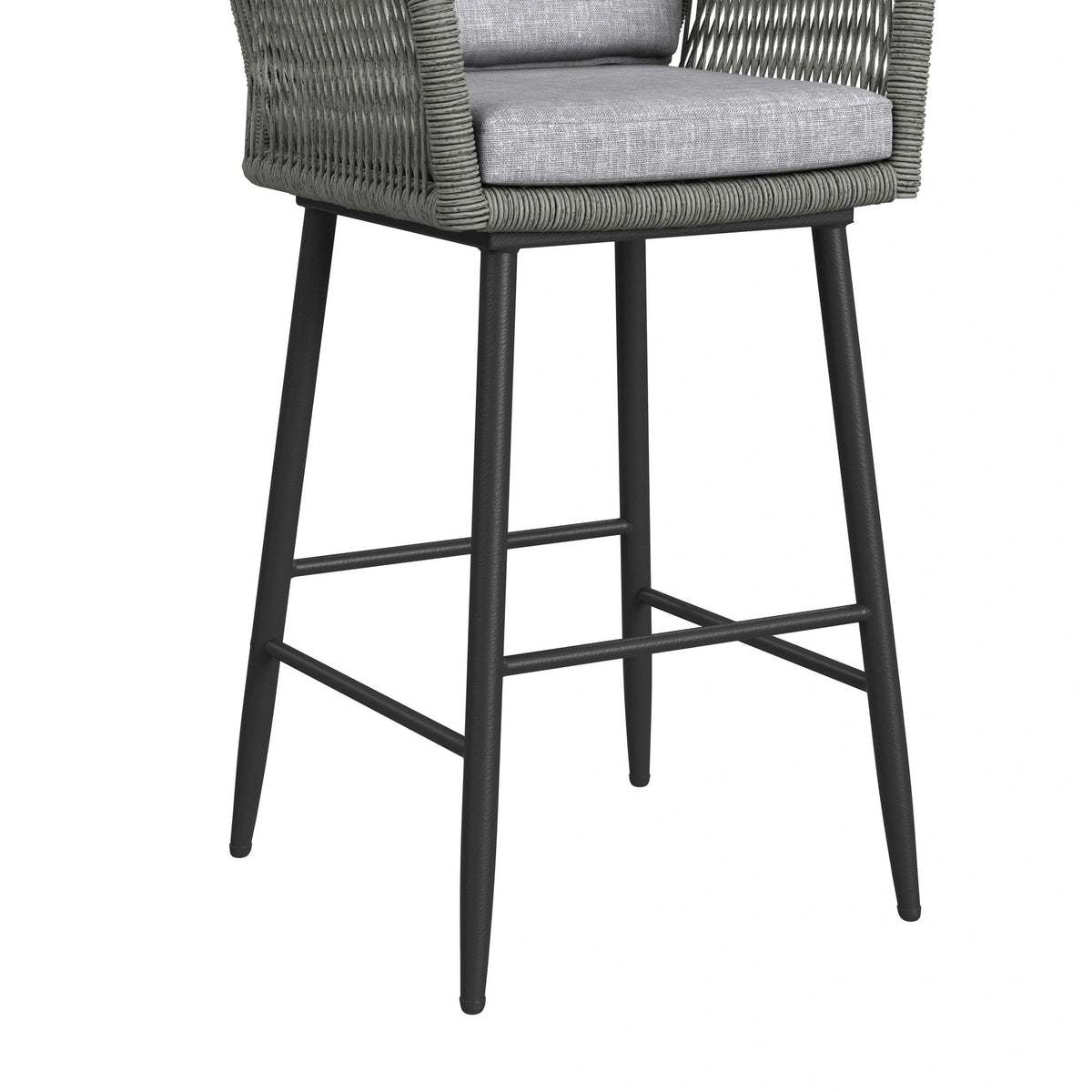 Bayhill Barstool with Grey Fabric in Black (2 Per Carton)