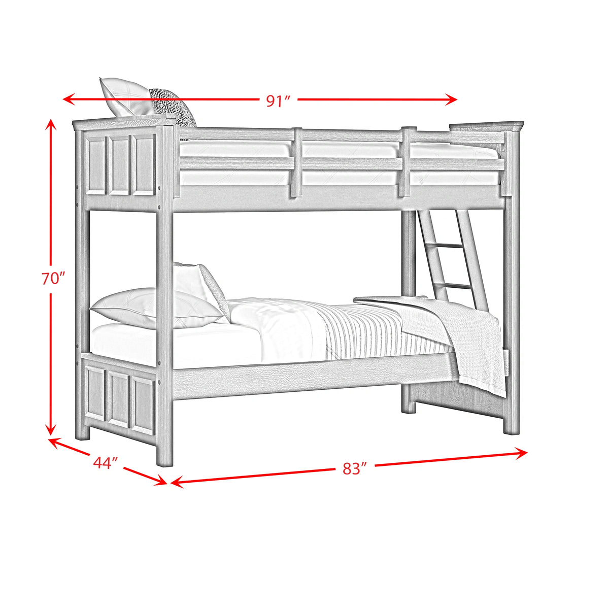 Hampton Kids Over Bunk with Ladder