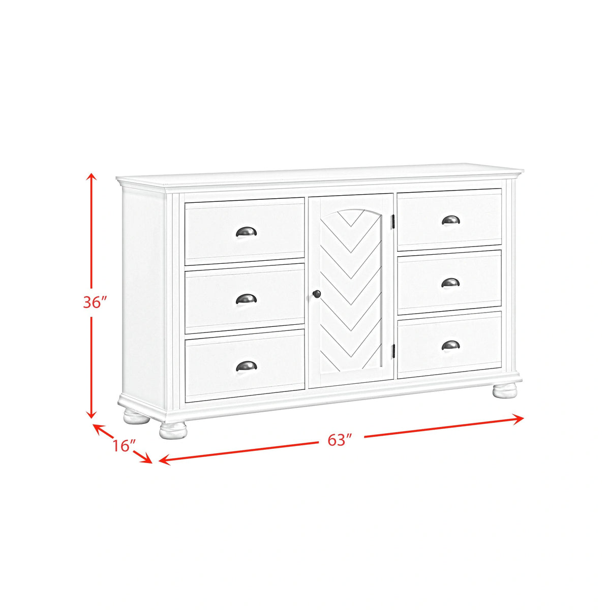Kona Bedroom Set with 2 Nightstands in White