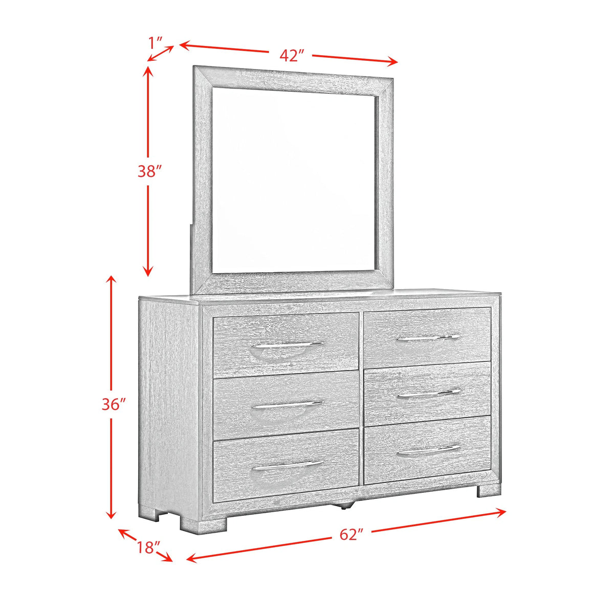 Allan Dresser & Mirror Set in Black