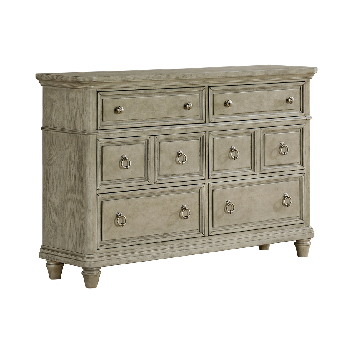 Whit-Ash 6-Drawer Dresser in Light Grey