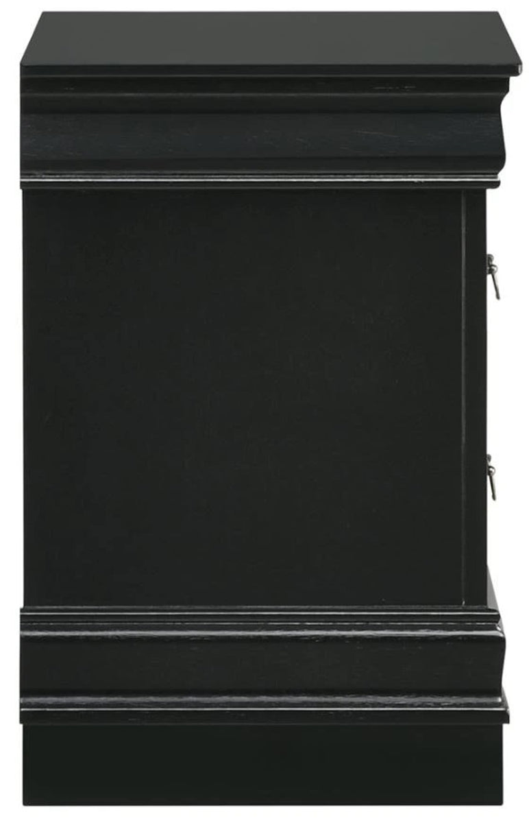 Louis Philippe Nightstand in Black - Jack’s Furniture and More (Laredo, TX)