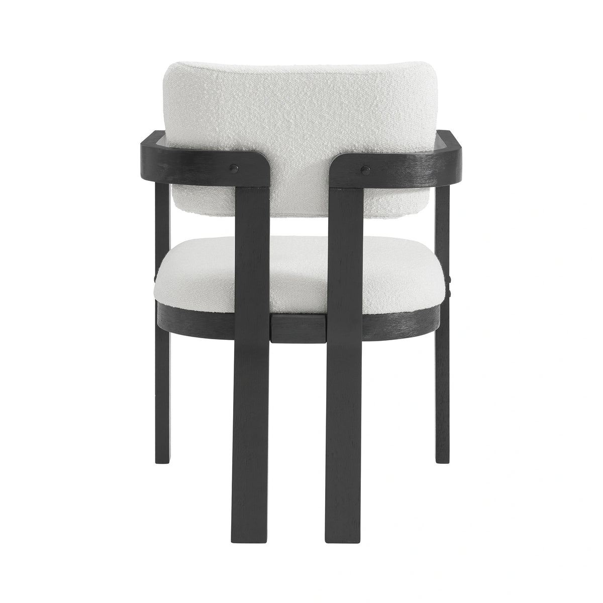 Portland Arm Chair with Snow White Fabric in Black (2 Per Carton)