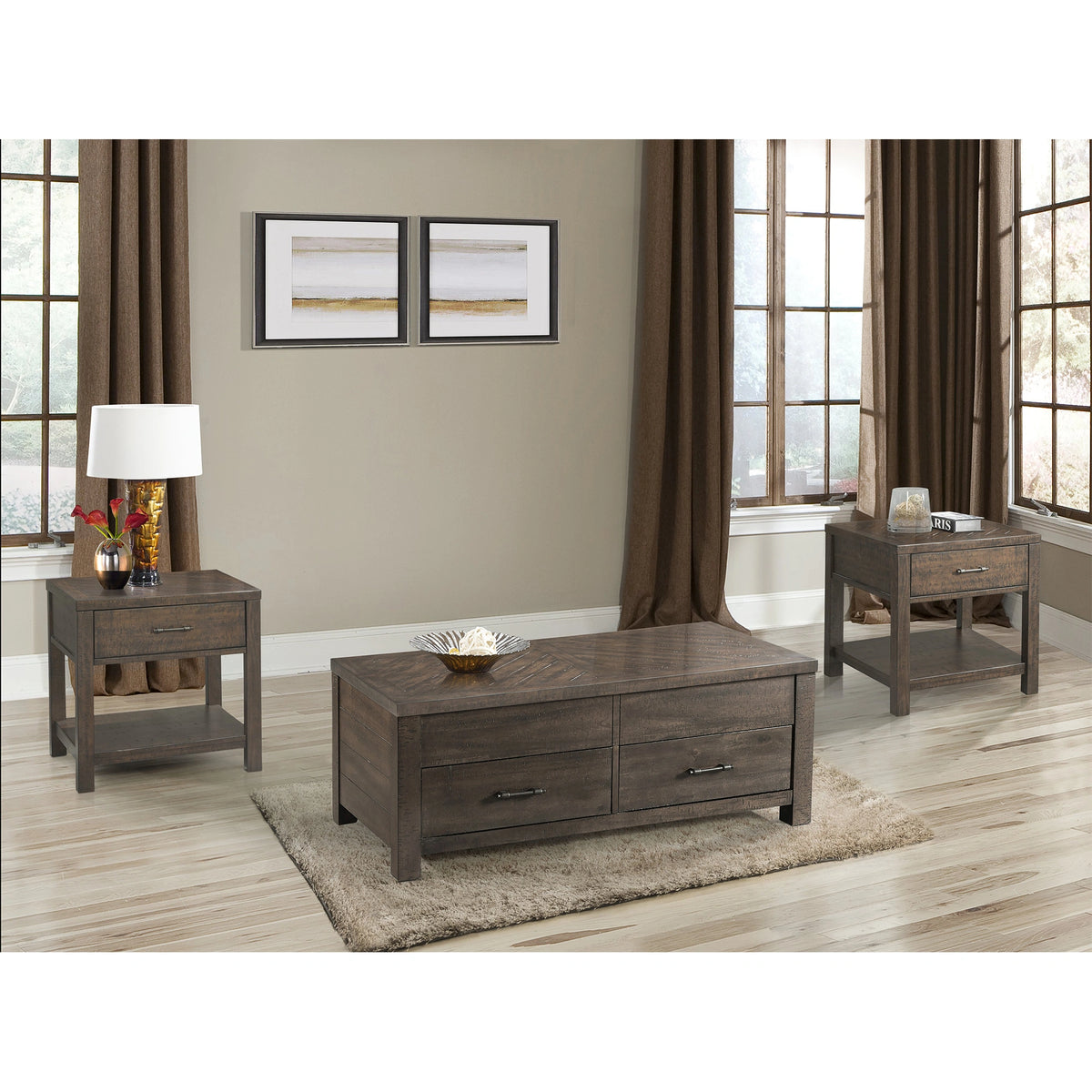 Jax Occasional Table Set in Cherry