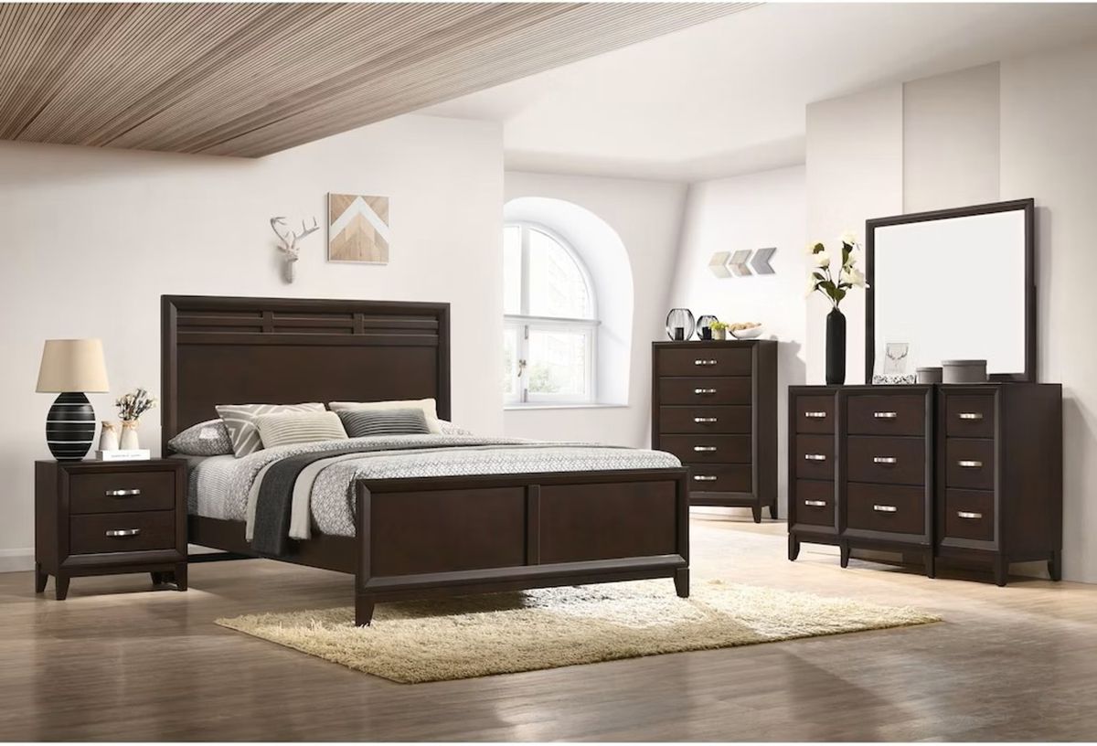 Beaumont King Panel Bed in Merlot - Jack’s Furniture and More (Laredo, TX)