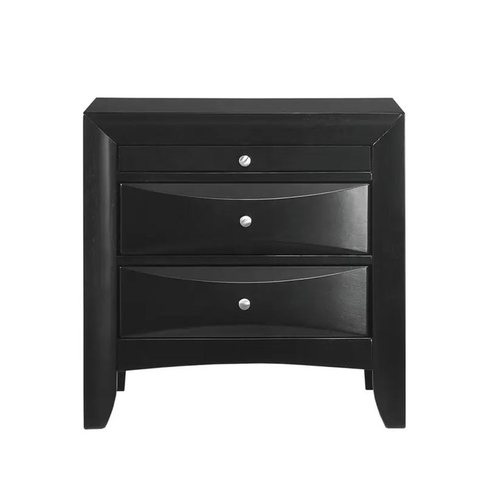 Emily 3 Drawer Nightstand in Black - Jack’s Furniture and More (Laredo, TX)