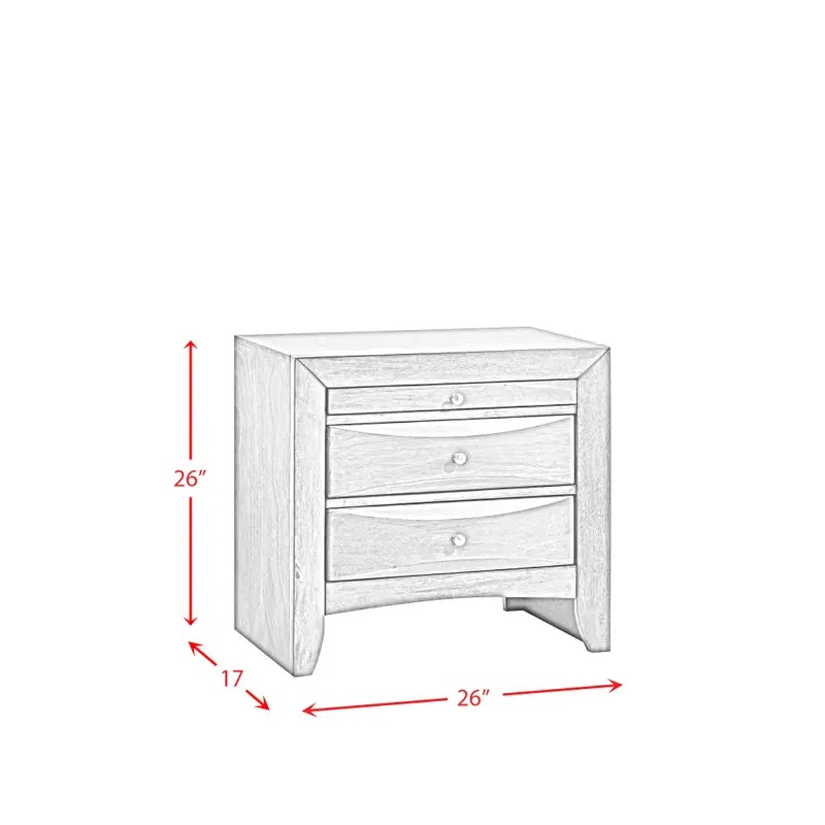 Emily 3 Drawer Nightstand in Black - Jack’s Furniture and More (Laredo, TX)