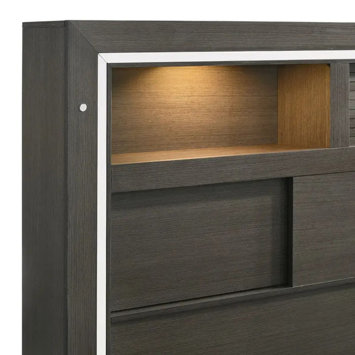 Sasha Queen Music Bed in Charcoal - Jack’s Furniture and More (Laredo, TX)