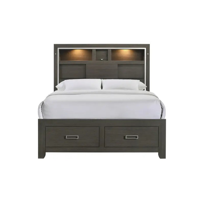 Sasha King Music Bed in Charcoal - Jack’s Furniture and More (Laredo, TX)