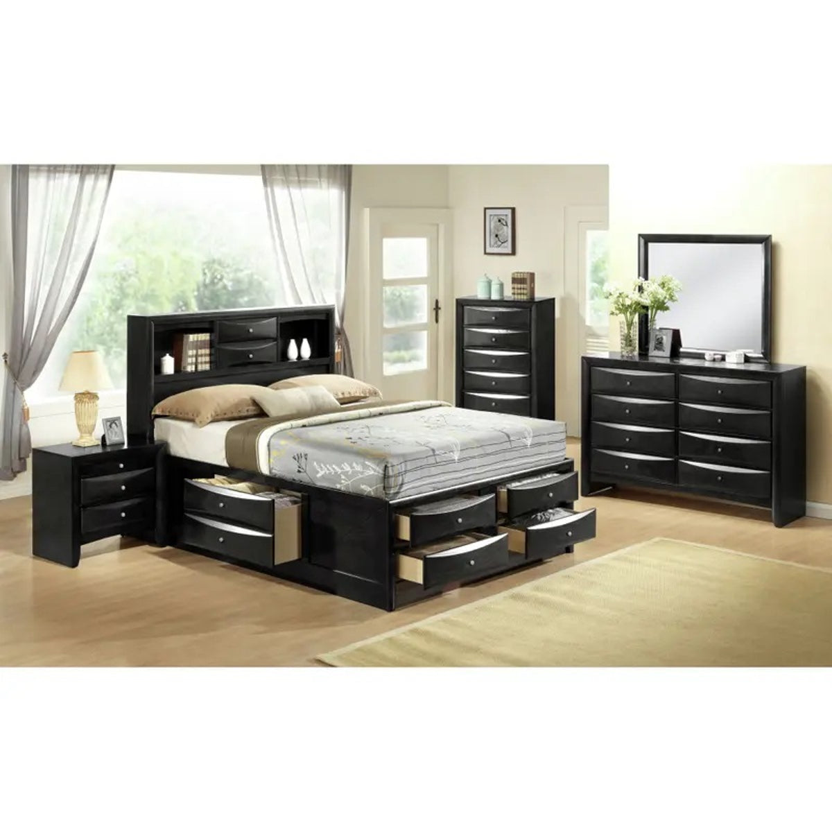 Emily 3 Drawer Nightstand in Black - Jack’s Furniture and More (Laredo, TX)