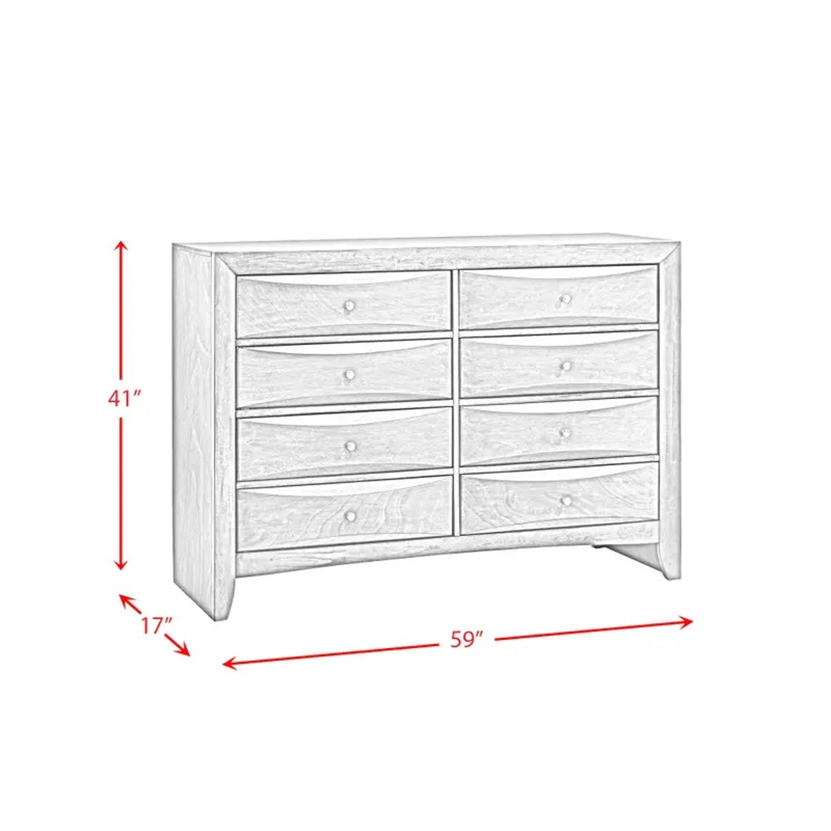 Emily 8 Drawer Dresser in Black EM800DR - Jack’s Furniture and More (Laredo, TX)