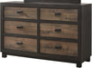Elements International Harlington 6 Drawers Dresser in Rustic Grey image