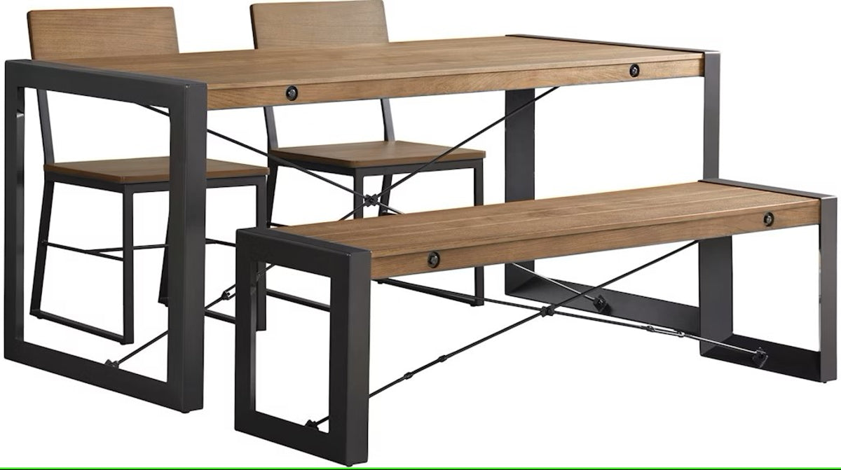 Industrial Bench in Gunmetal and Brown - Jack’s Furniture and More (Laredo, TX)