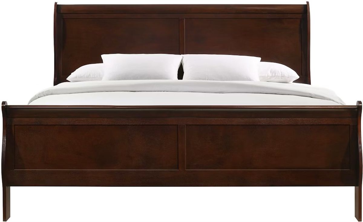 Louis Philippe Queen Panel Bed in Cherry - Jack’s Furniture and More (Laredo, TX)