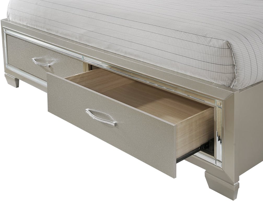 Platinum Queen Storage Bed in Golden Champagne - Jack’s Furniture and More (Laredo, TX)