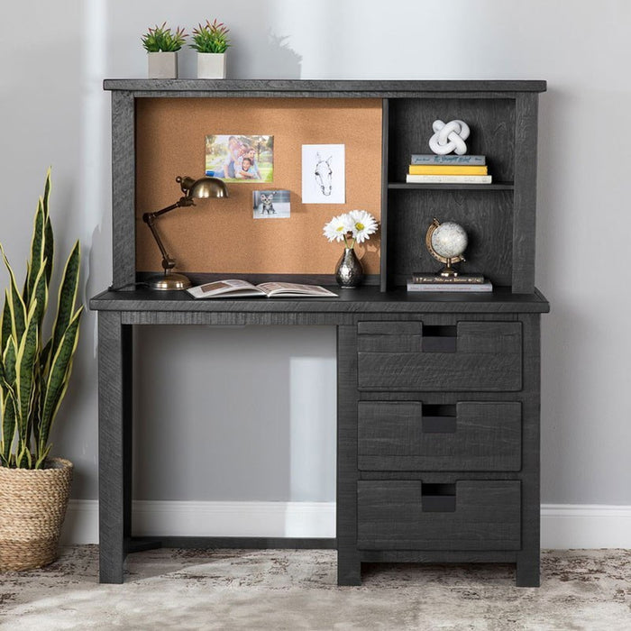 Vista Computer Desk with Hutch in Grey - Jack’s Furniture and More (Laredo, TX)