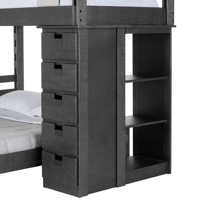 Vista Twin over Full Basic Loft Bed with Bookcase in Grey - Jack’s Furniture and More (Laredo, TX)