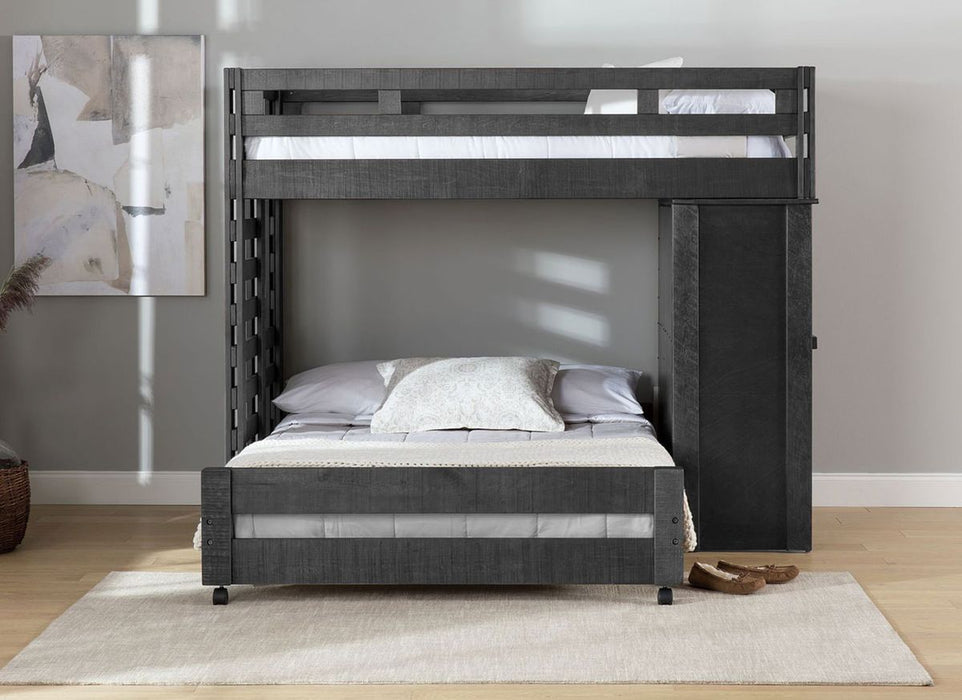 Vista Twin over Full Basic Loft Bed with Desk in Grey - Jack’s Furniture and More (Laredo, TX)