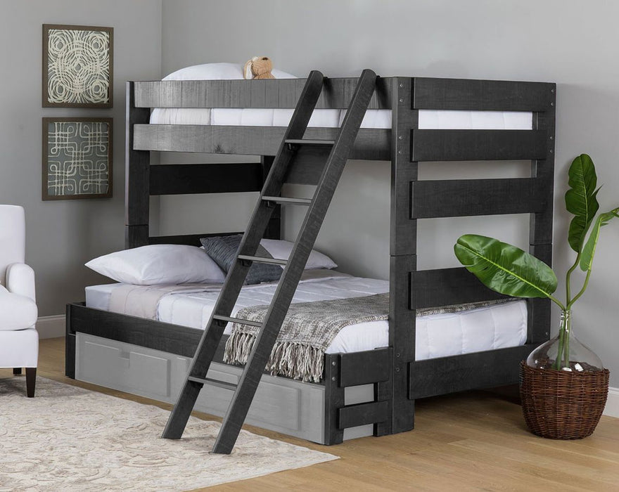 Vista Twin over Twin Bunk Bed with Ladder in Grey - Jack’s Furniture and More (Laredo, TX)