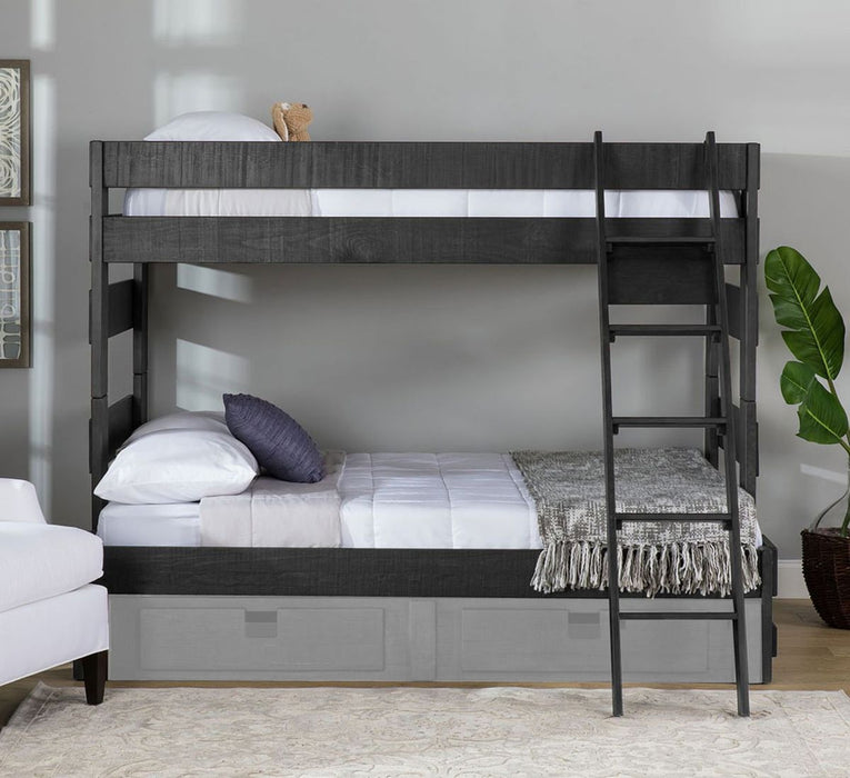 Vista Twin over Full Bunk Bed with Ladder in Grey - Jack’s Furniture and More (Laredo, TX)