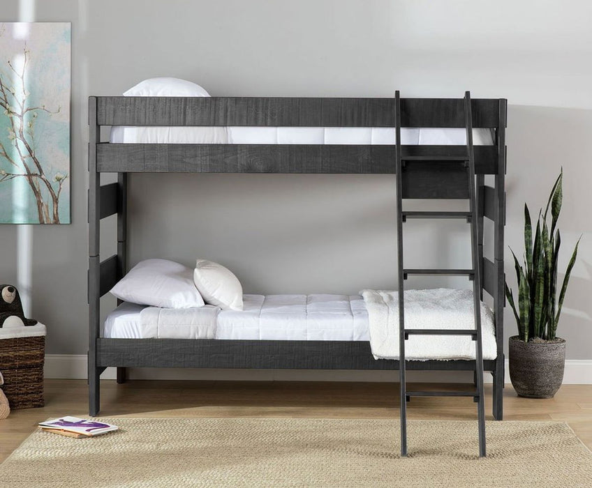 Vista Twin over Full Bunk Bed with Ladder in Grey - Jack’s Furniture and More (Laredo, TX)