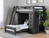 Vista Twin over Twin Super Loft Bed with Desk and Bookcase in Grey - Jack’s Furniture and More (Laredo, TX)