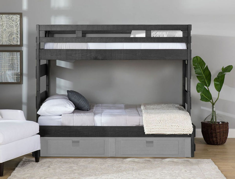 Vista High Top Twin over Full Bunk Bed with Ladder in Grey - Jack’s Furniture and More (Laredo, TX)