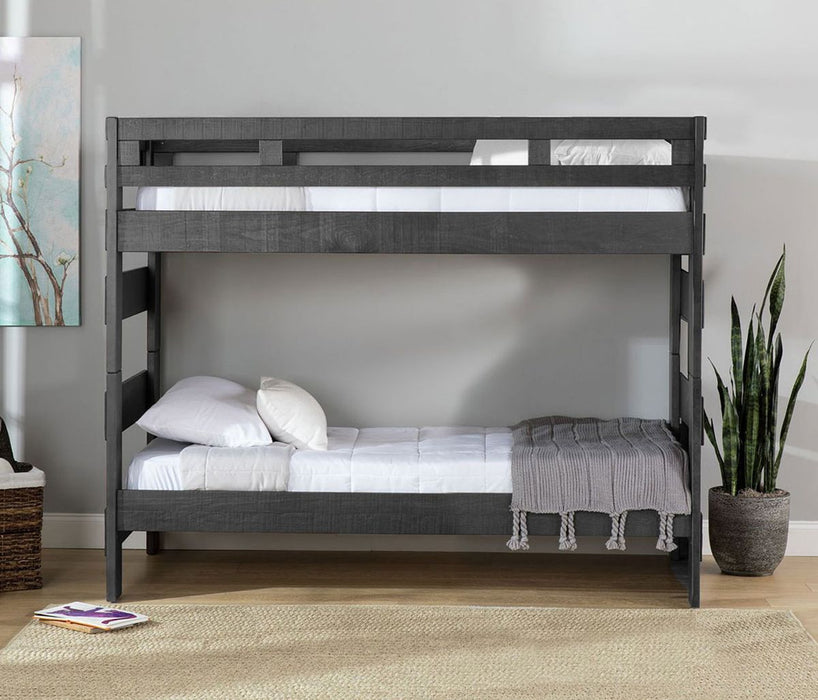 Vista High Top Twin over Twin Bunk Bed with Ladder in Grey - Jack’s Furniture and More (Laredo, TX)
