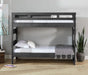 Vista High Top Twin over Twin Bunk Bed with Ladder in Grey - Jack’s Furniture and More (Laredo, TX)