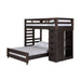 Elements International Vista Twin over Full Basic Loft Bed with Bookcase in Brown image