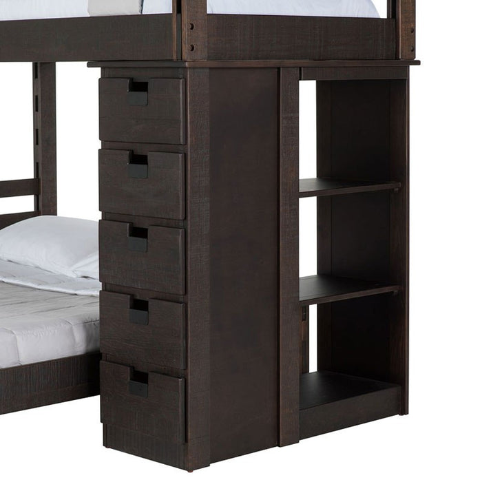 Vista Twin over Full Basic Loft Bed with Bookcase in Brown - Jack’s Furniture and More (Laredo, TX)
