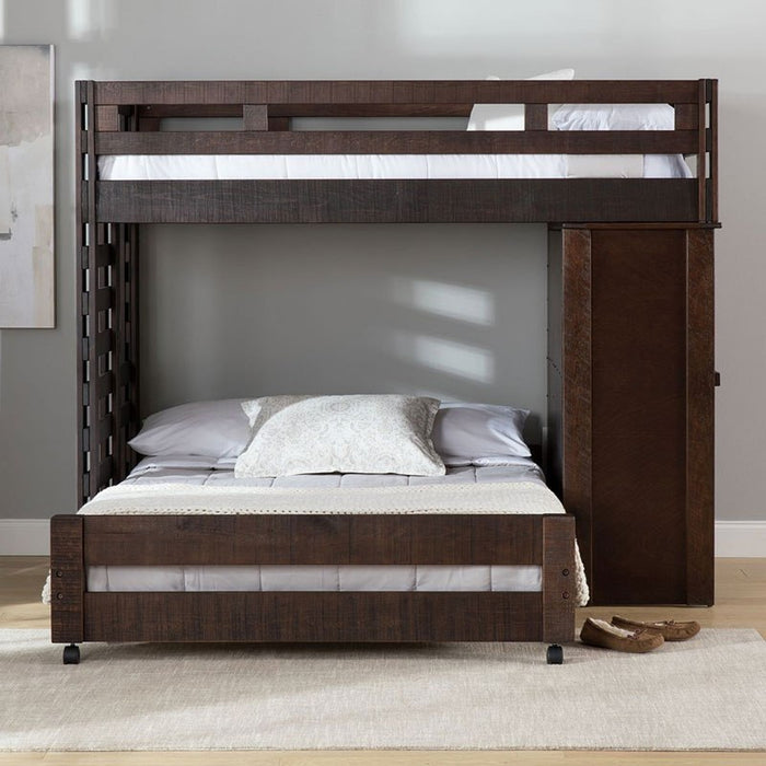 Vista Twin over Full Basic Loft Bed with Desk in Brown - Jack’s Furniture and More (Laredo, TX)