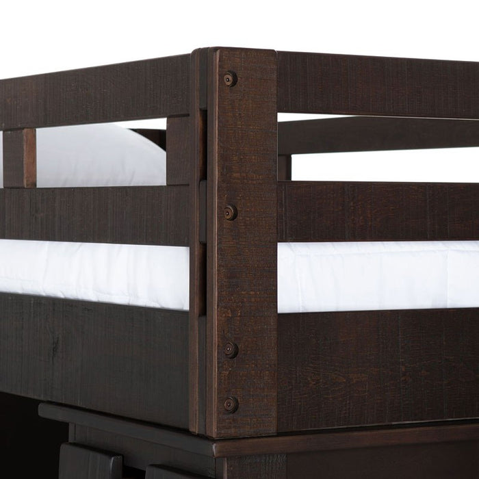 Vista Twin over Full Basic Loft Bed with Desk in Brown - Jack’s Furniture and More (Laredo, TX)