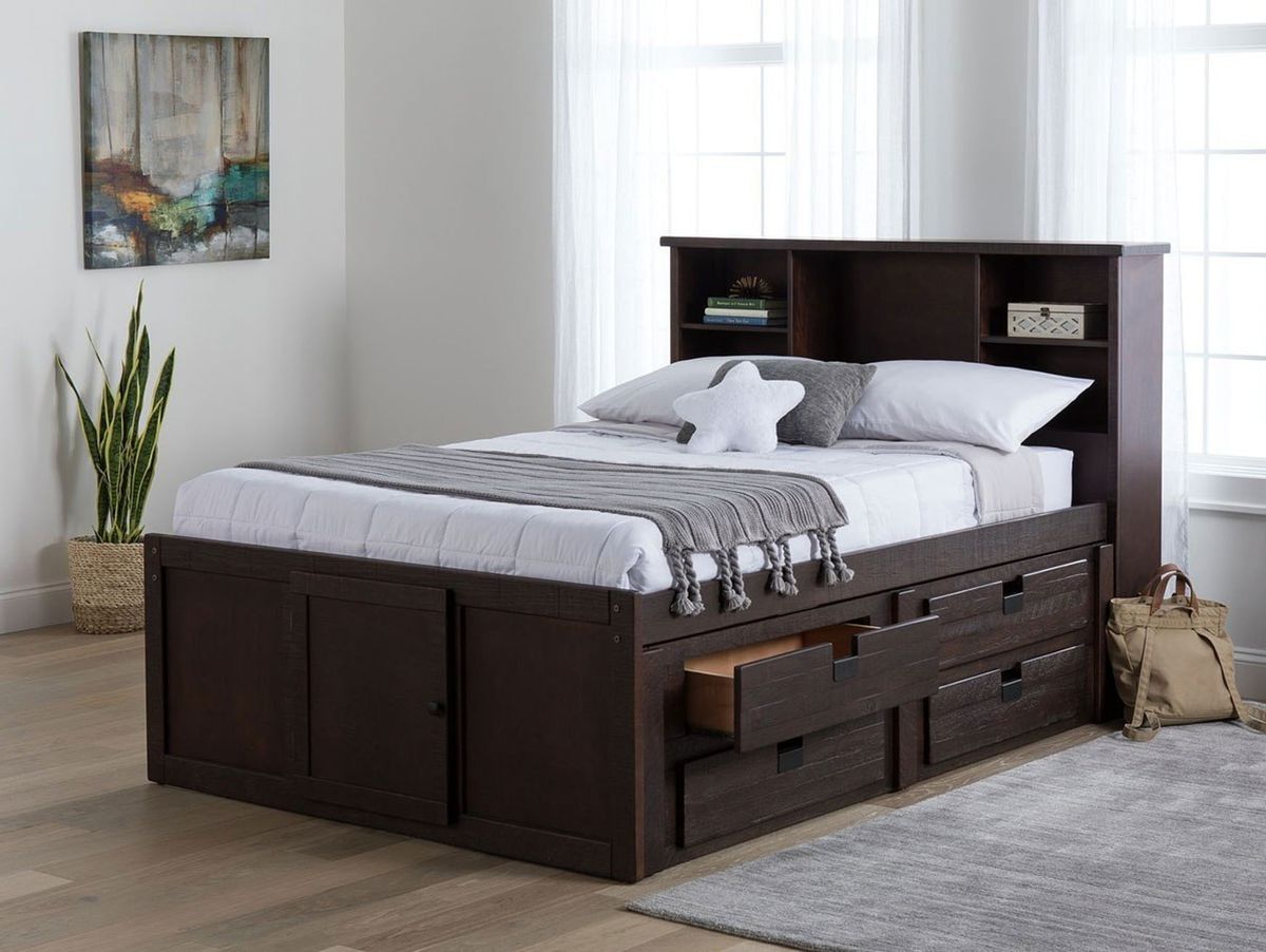 Vista Captain Bed Twin Storage Bed in Brown - Jack’s Furniture and More (Laredo, TX)