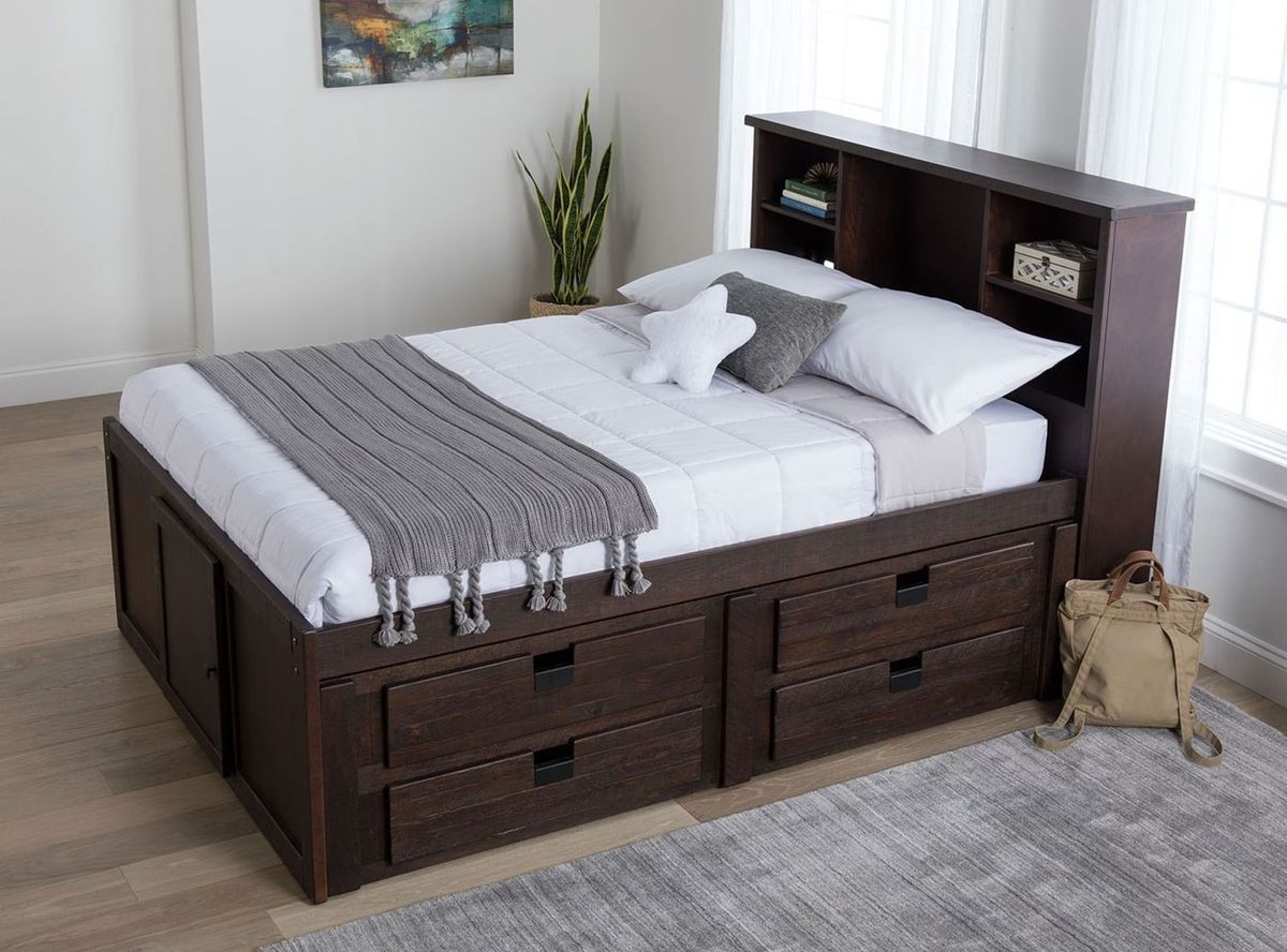 Vista Captain Bed Twin Storage Bed in Brown - Jack’s Furniture and More (Laredo, TX)