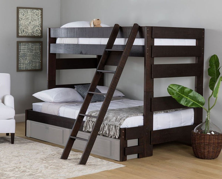 Vista Twin over Full Bunk Bed with Ladder in Brown - Jack’s Furniture and More (Laredo, TX)